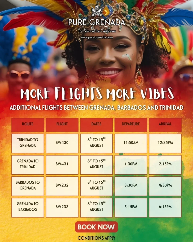 Schedule for More flights to Grenada for Spicemas
