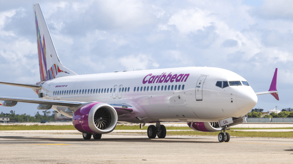 Caribbean Airlines plane on runway