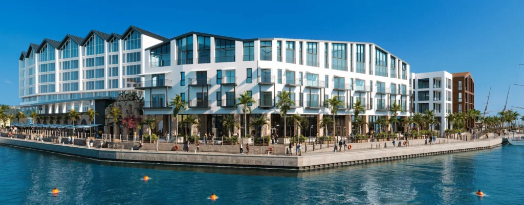 Rendering of the Pierhead Project waterfront in Barbados